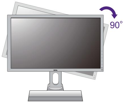 BENQ XL2411T - Faites pivoter le moniteur de 90 degrés dans les sens des aiguilles d'une montre comme illustré. - 2