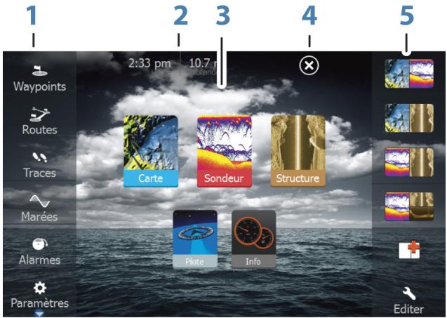 LOWRANCE ELITE 5 - La page accueil - 1