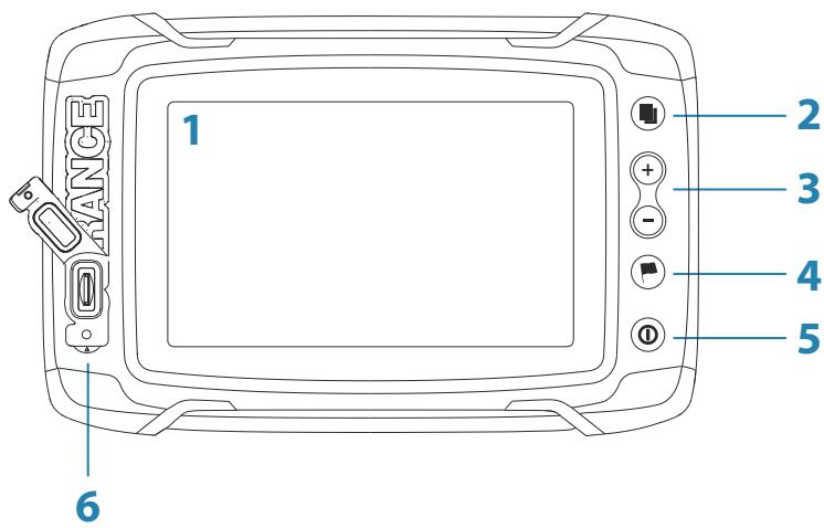 LOWRANCE ELITE 5 - Commandes face avant - 1