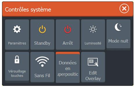 LOWRANCE ELITE 5 - Boîte de dialogue system controls (contrôles système) - 1