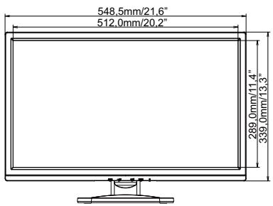 IIYAMA PROLITE B2480HS-1 - Dimensions : ProLite XB2380HS - 3