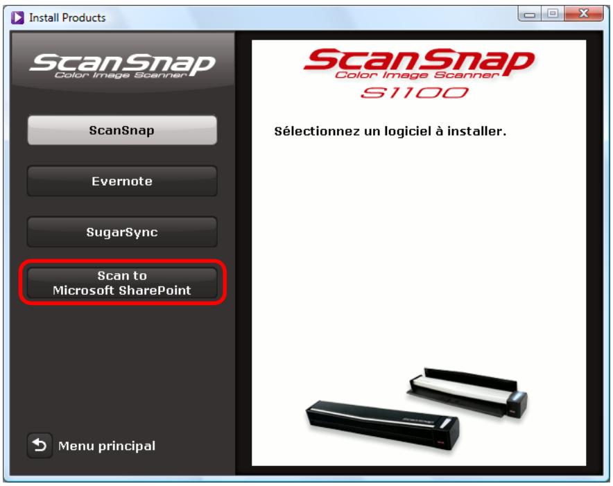 FUJITSU SCANSNAP S1100I - Cliquez sur le bouton Scan to Microsoft SharePoint. - 1