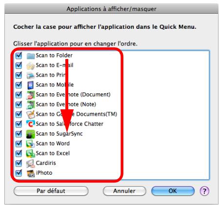 FUJITSU SCANSNAP S1100I - - Ordre d'affichage des applications - 2