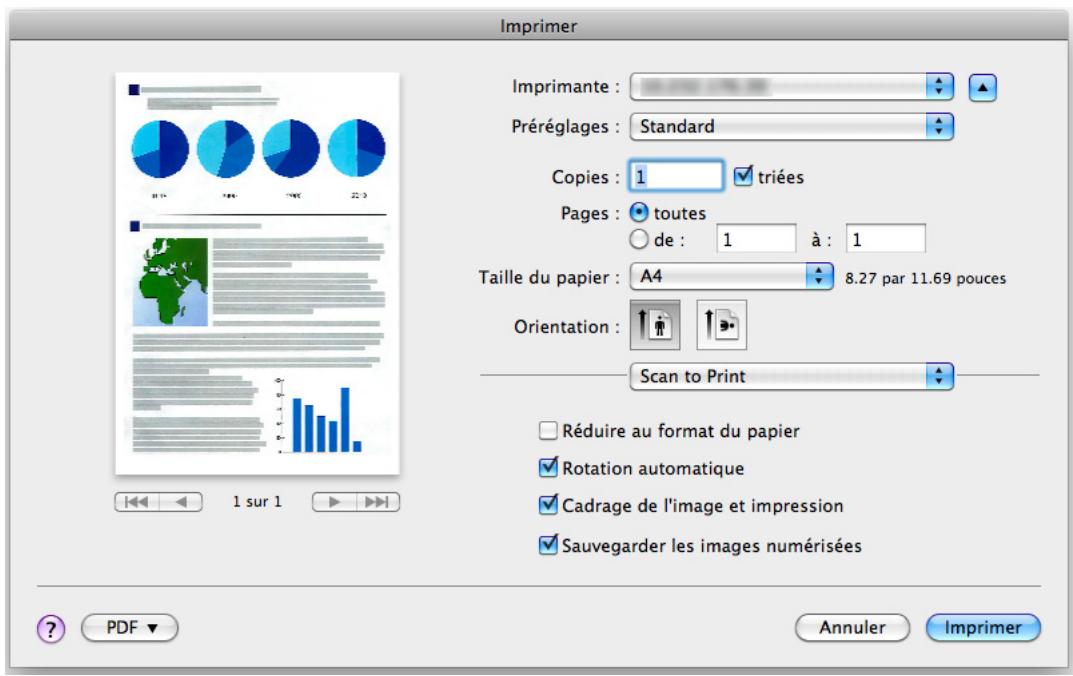FUJITSU SCANSNAP S1100I - Configurez les options d'impression dans la fenêtre Imprimer. - 1