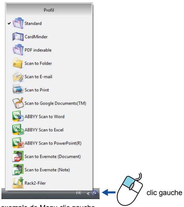 FUJITSU SCANSNAP S1100I - Le Menu clic gauche - 1