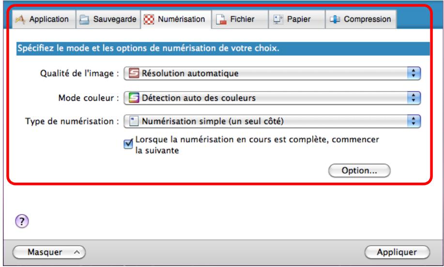 FUJITSU SCANSNAP S1100I - Configurez les paramètres de numérisation dans chaque onglet. - 1