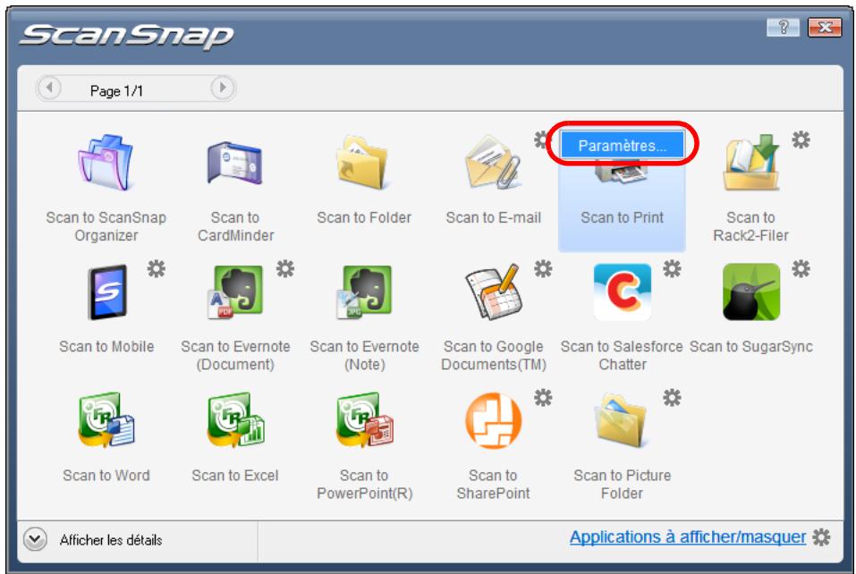FUJITSU SCANSNAP S1100I - Modifiez les paramètres de Scan to Print. (Ou rendez-vous à l'objet 5.) - 1