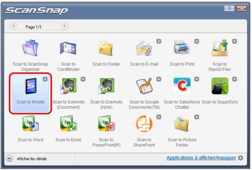 FUJITSU SCANSNAP S1100I - Cliquez sur l'icone de Scan to Mobile. - 1