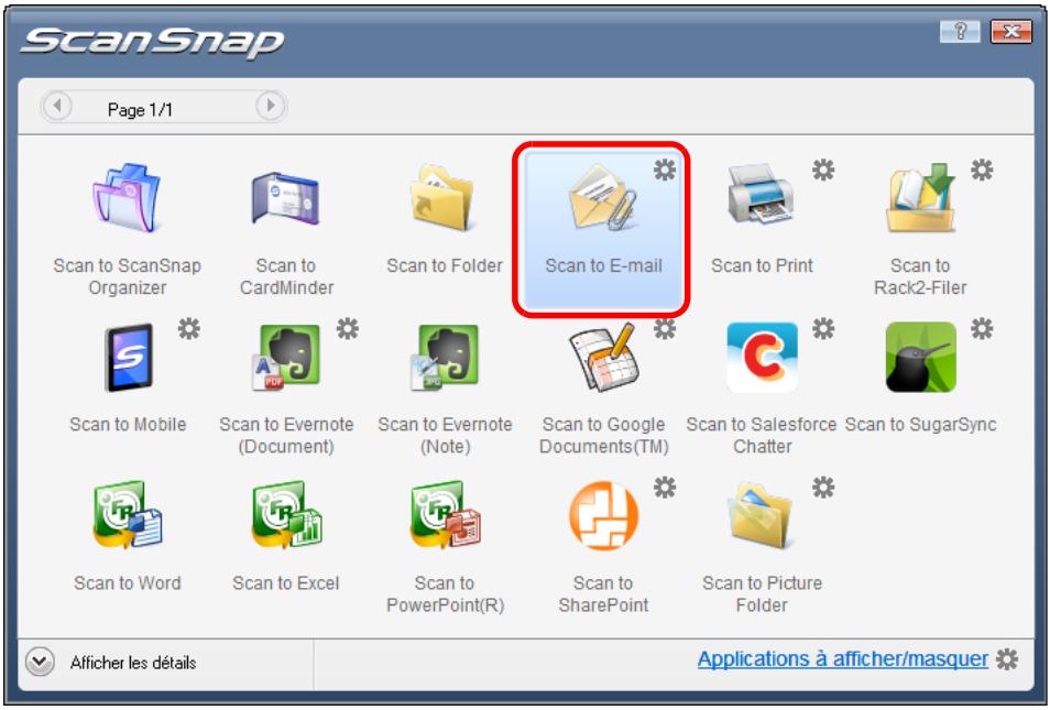 FUJITSU SCANSNAP S1100I - Cliquez sur l'icone Scan to E-mail. - 1