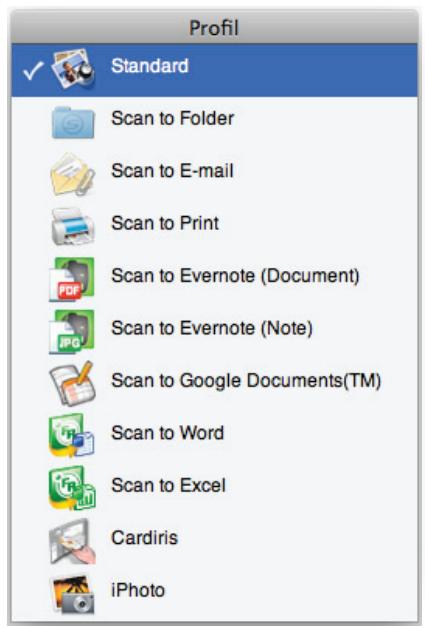 FUJITSU SCANSNAP S1100I - ■ Menu Profil - 1
