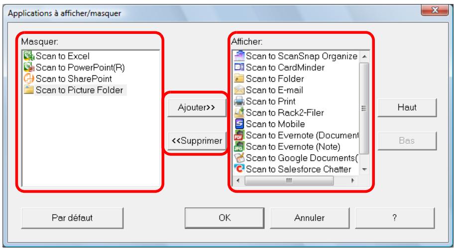 FUJITSU SCANSNAP S1100I - - Affichage et masquage des icônes des applications - 1