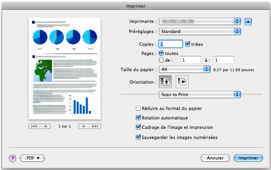 FUJITSU SCANSNAP S1100I - Configurez les options d'impression dans la fenêtre Imprimer. - 1