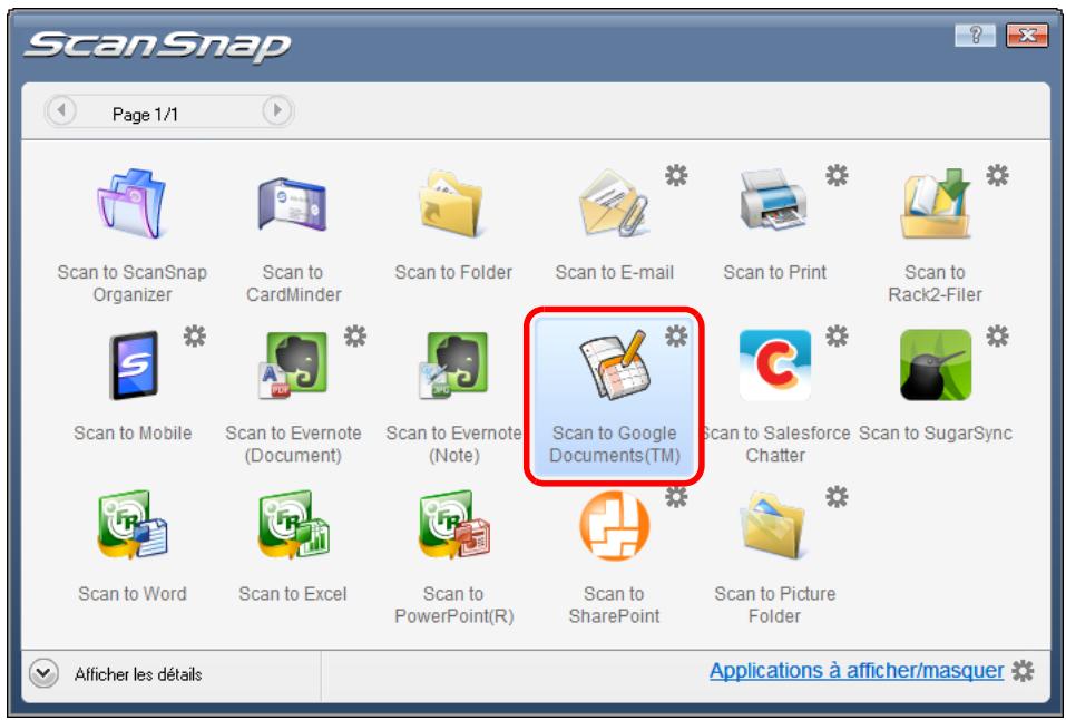 FUJITSU SCANSNAP S1100I - Cliquez sur l'icone de Scan to Google Documents(TM). - 1