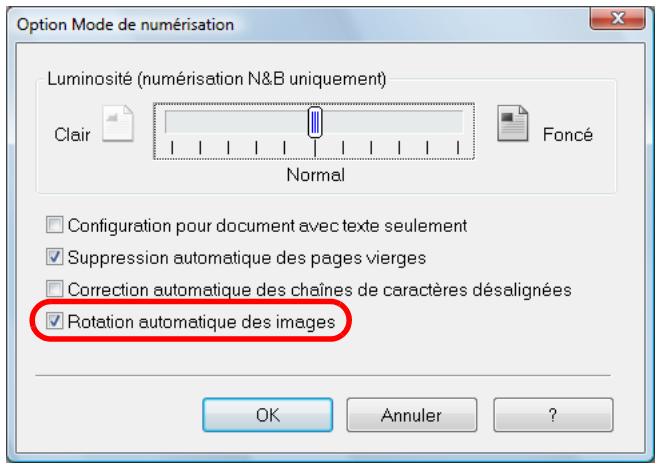 FUJITSU SCANSNAP S1100I - Cochez la case Rotation automatique des images. - 1