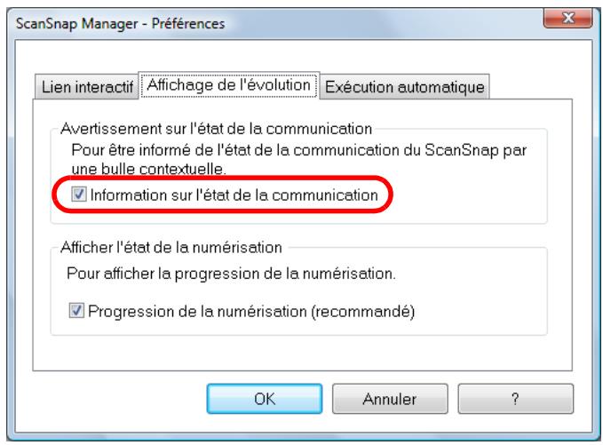 FUJITSU SCANSNAP S1100I - Recevoir ou masquer les notifications relatives à l'activité du ScanSnap - 1