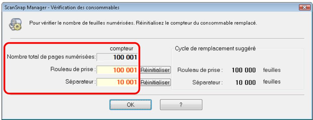 FUJITSU SCANSNAP S1300I - Vérifiez le nombre d'utilisations de chaque consommable. - 1