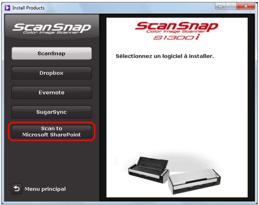 FUJITSU SCANSNAP S1300I - Cliquez sur le bouton Scan to Microsoft SharePoint. - 1