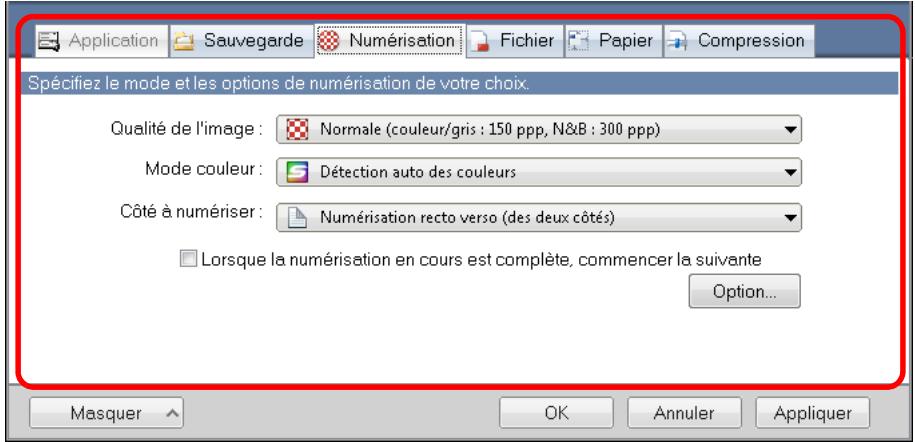 FUJITSU SCANSNAP S1300I - Modifiez les paramètres de numérisation dans chaque onglet. - 1