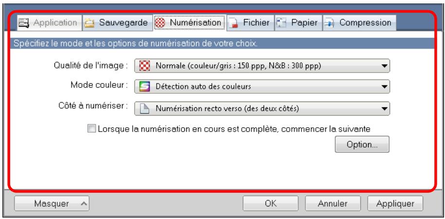 FUJITSU SCANSNAP S1300I - Modifiez les paramètres de numérisation dans chaque onglet. - 1