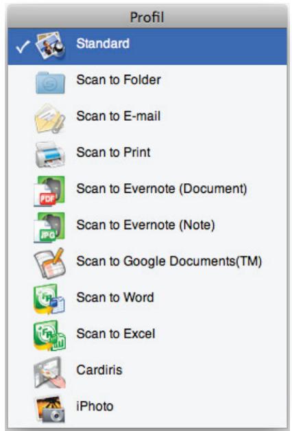 FUJITSU SCANSNAP S1300I - ■ Menu Profil - 1