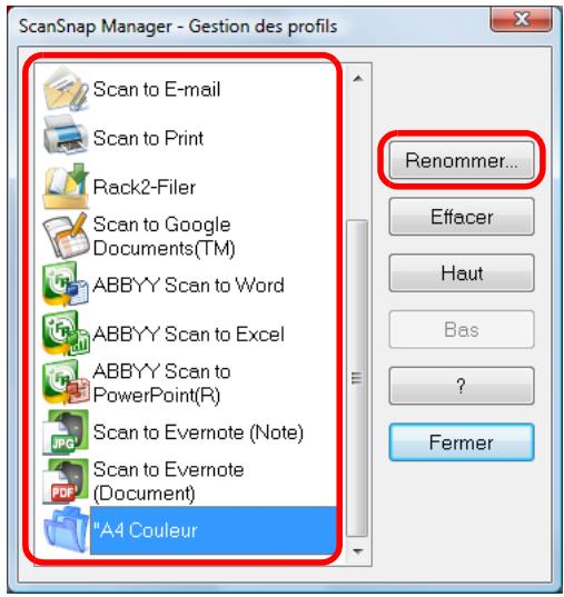 FUJITSU SCANSNAP S1300I - Sélectionnez un profil puis cliquez sur le bouton Renommer. - 1
