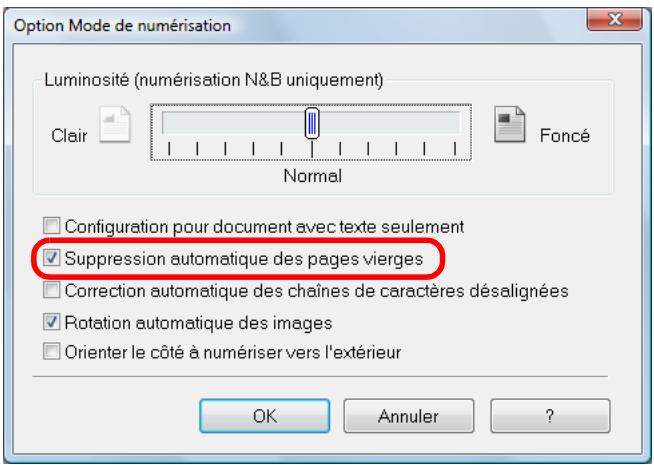 FUJITSU SCANSNAP S1300I - Cochez la case Suppression automatique des pages vierges. - 1