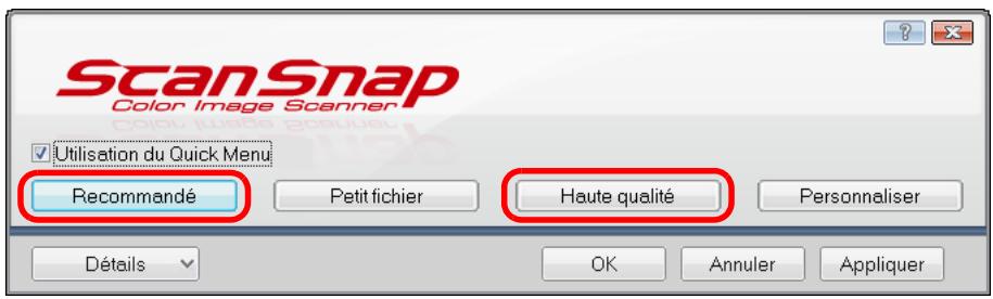 FUJITSU SCANSNAP S1300I - Cliquez sur le bouton Recommédu ou Haute qualité. - 1