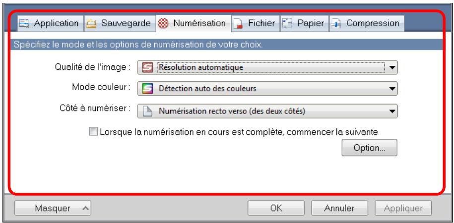 FUJITSU SCANSNAP S1300I - Modifiez les paramètres de numérisation dans chaque onglet. - 1