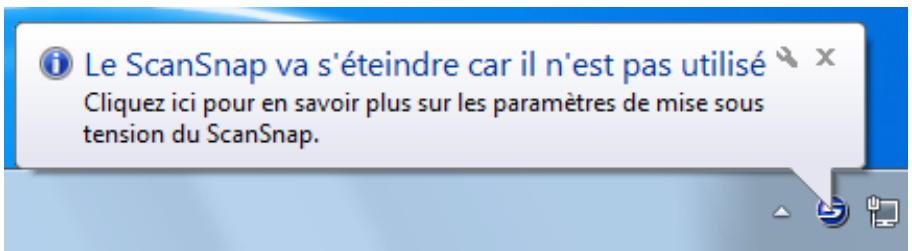 FUJITSU SCANSNAP S1300I - - lorsque le ScanSnap est sur le point de s'éteindre - 1