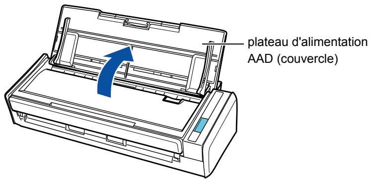 FUJITSU SCANSNAP S1300I - Soulevez le plateau d'alimentation AAD (covercle) du ScanSnap pour lemettre sous tension. - 1