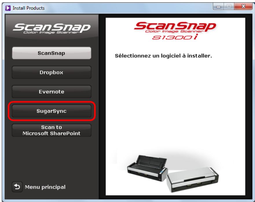 FUJITSU SCANSNAP S1300I - Cliquez sur le bouton SugarSync. - 1