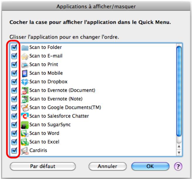 FUJITSU SCANSNAP S1300I - - Affichage et masquage des icones des applications - 1