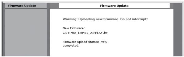 TEAC NPH750 S - Click "OK" to start the firmware update. - 2