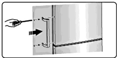 BRANDT BFC504YNX - Installing the door handles - 1