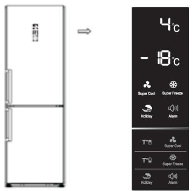 BRANDT BFC504YNX - Pantalla de control - 1