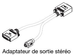 MATROX MILLENNIUM P690 PLUS LP PCIE X16 - Connexion de l'adaptateur de sortie stéréo - 1