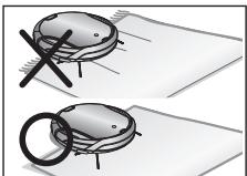 SAMSUNG SR8950 - No caso de tapetes com franjas compridas, dobre as franjas para debaixo do tapete. - 1