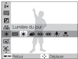 SAMSUNG DV90K6000CW - Exemple : sélection de l'option de balance des blancs en mode - 3