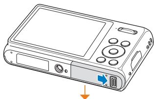 SAMSUNG DV90K6000CW - Insertion de la batterie et de la carte mémoire - 1