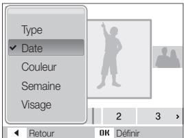 SAMSUNG DV90K6000CW - Visionner des fichiers par catégorie dans l'album intelligent - 1