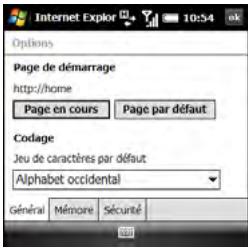 PALMONE TREO PRO - Personnalisation de vos paramètres Internet Explorer Mobile - 1
