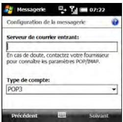 PALMONE TREO PRO - AVANT DE COMMENCER Demandez les informations suivantes à votre fournisseur de messagerie ou votre administrateur système : - 5