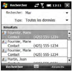 PALMONE TREO PRO - Utilisation de la fonction Rechercher - 1