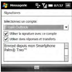 PALMONE TREO PRO - Ajout d'une signature à vos messages sortants - 1