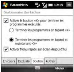 PALMONE TREO PRO - Personnalisation du menu rapide - 1