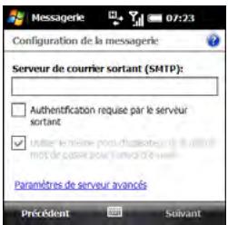 PALMONE TREO PRO - AVANT DE COMMENCER Demandez les informations suivantes à votre fournisseur de messagerie ou votre administrateur système : - 6