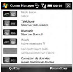 PALMONE TREO PRO - Activation et désactivation des services sans fil - 1