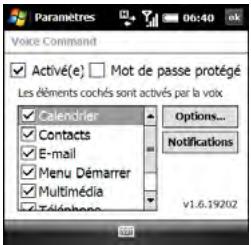 PALMONE TREO PRO - Configuration des commandes vocales - 1
