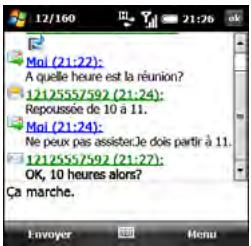 PALMONE TREO PRO - Utilisation de l'application de messagerie pour les sessions de chat - 1