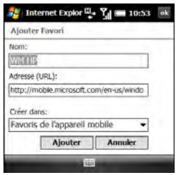 PALMONE TREO PRO - Creation d'un favori - 1